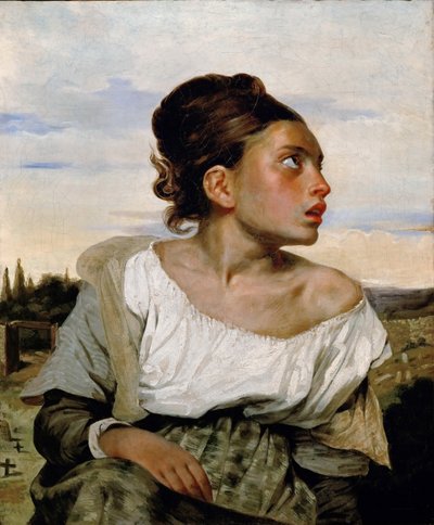 Giovane orfana nel cimitero da Ferdinand Victor Eugene Delacroix