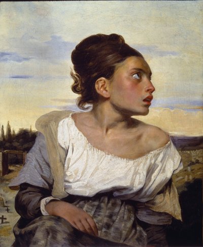 Giovane orfano al cimitero da Ferdinand Victor Eugene Delacroix