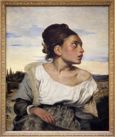 Giovane orfano nel cimitero, c.1824 da Ferdinand Victor Eugene Delacroix