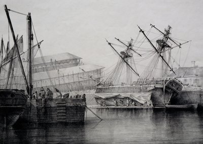 Brigantino, litografia di Ferdinand Perrot da Ferdinand Victor Perrot