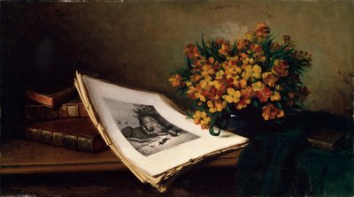 Natura morta con litografia, XIX secolo da Ferdinand Wagner the elder