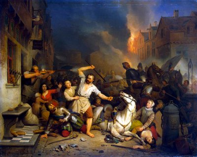 Furia francese ad Anversa, 1827-1846 da Ferdinand de Braekeleer the Elder