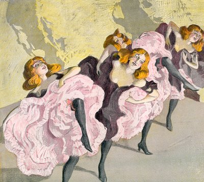 Il Cancan, dopo Ferdinand Von Reznicek c.1906. Da Illustrierte Sittengeschichte vom Mittelalter bis zur Gegenwart di Eduard Fuchs, pubblicato nel 1909 da Ferdinand von Reznicek