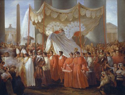 Processione in Piazza San Pietro per la festa del Corpus Domini sotto il pontificato di Gregorio XVI da Ferdinando Cavalleri