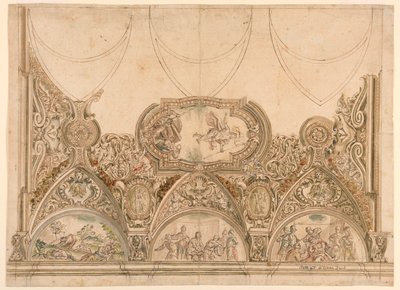 Progetto per la decorazione del soffitto di una cappella da Ferdinando Galli Bibiena