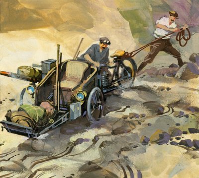 Gara automobilistica delle diecimila miglia (gouache su carta) da Ferdinando Tacconi