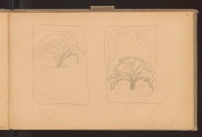 Recto: Zwei Skizzen eines nicht realisierten Covers; Verso: zwei Varianten desselben Entwurfs da Ferdynand Ruszczyc