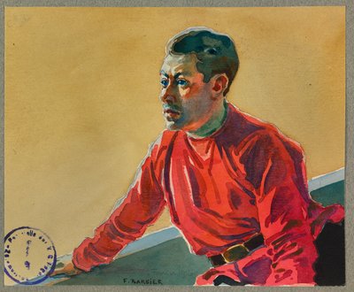 Il prigioniero Lafontan si esibirà stasera nel teatro del campo, Gusttow da Fernand Barbier
