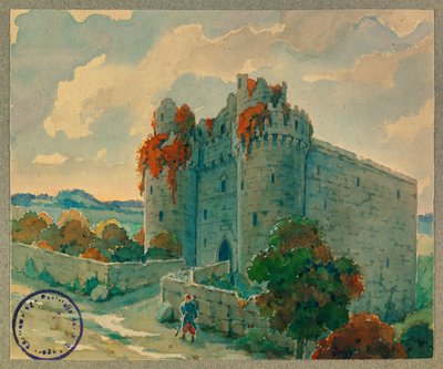 Il 306° fanteria a riposo, castello di Berzy le Sec da Fernand Barbier