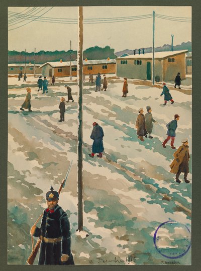 Vista del campo di prigionia di Gustrow da Fernand Barbier