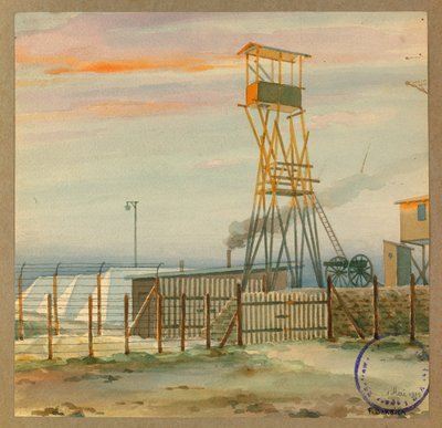 osservatorio del vecchio accampamento con le sue tende da Fernand Barbier