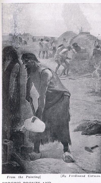 Forgiatura di bronzo e ferro, illustrazione da 