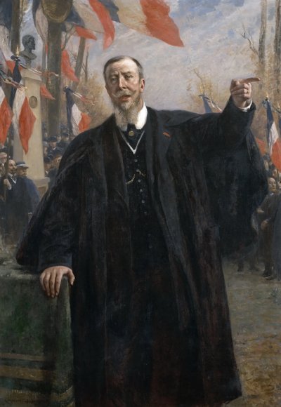 Paul Déroulède fa un discorso a Bougival, gennaio 1913 da Fernand Cormon