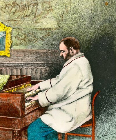 Ritratto di Emile Zola che suona l
