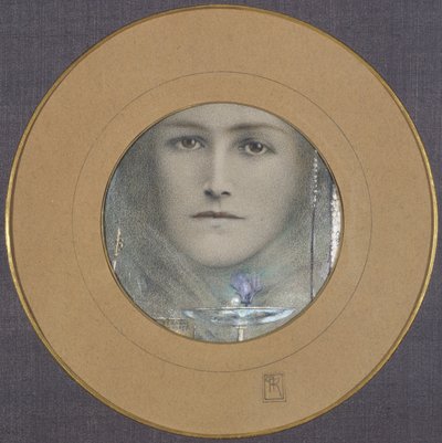 Occhi Marroni e un Fiore Blu da Fernand Khnopff