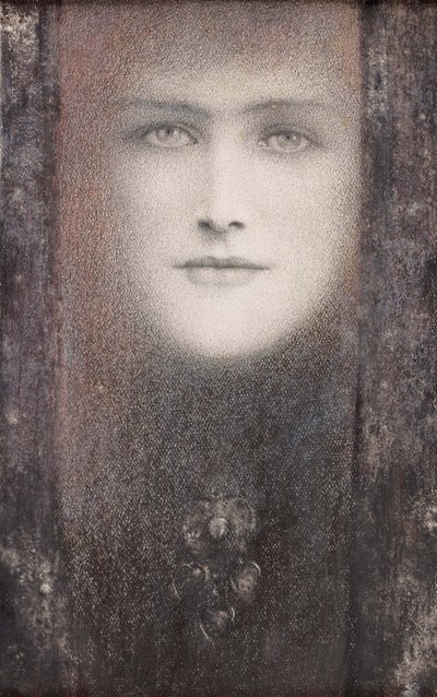 Le masque au rideau noir, 1892 da Fernand Khnopff