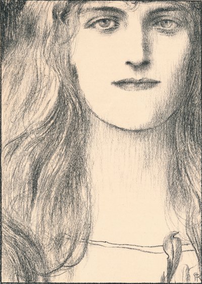 Una testa di fronte, 1898 da Fernand Khnopff