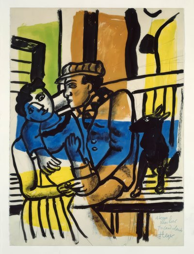 Coppia con cane da Fernand Leger