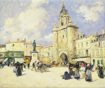 La piazza della città a La Rochelle da Fernand Legout Gerard