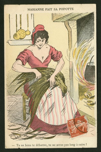 Cartolina, satirico a colori da Fernand Louis Gottlob