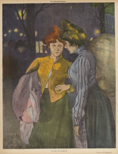 Due lavandaie che chiacchierano da Fernand Louis Gottlob