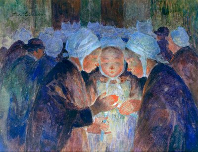 Giovani bretoni prima di una processione, c. 1884-1930 da Fernand Loyen du Puigaudeau