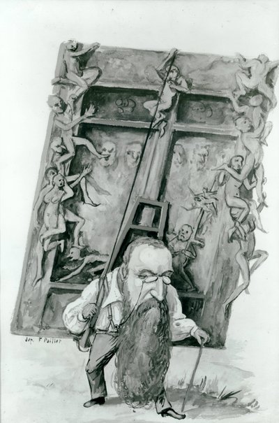 Ritratto di Auguste Rodin che porta le porte dell
