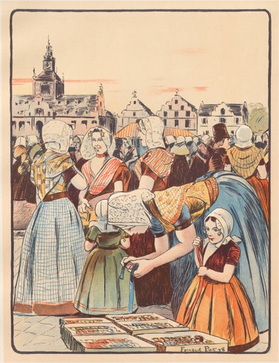 Un mercato in Zelanda, 1898 da Fernand Piet
