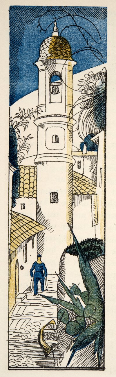 Strada ad Antibes da Gazette de Bon Ton, pub. 1920 da Fernand Siméon