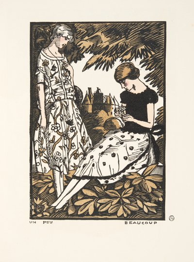 Un Peu, Beaucoup, da una Collezione di Tavole di Moda, 1920 (stampa pochoir) da Fernand Siméon