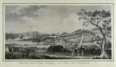 Australia, colonia inglese del Nuovo Galles del Sud (disegno della spedizione scientifica di Alejandro Malaspina) da Fernando Brambila