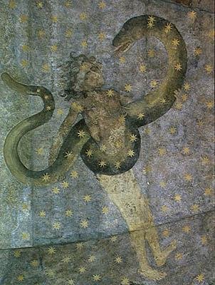 Un uomo e un serpente (dettaglio) da Fernando Gallego