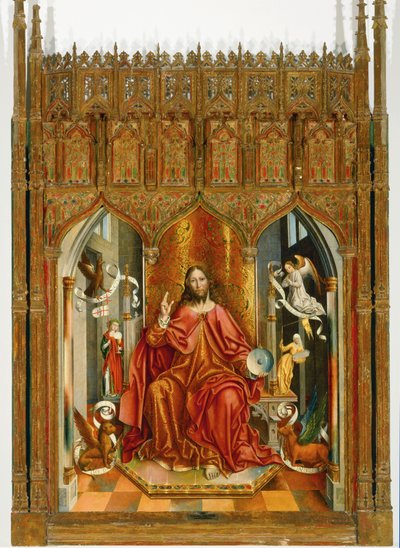 Gesù Cristo benedice la Chiesa e la Sinagoga ... da Fernando Gallego