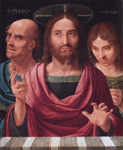 Salvator Mundi tra i Santi Pietro e Giovanni, c.1507 da Fernando Yanez de Almedina