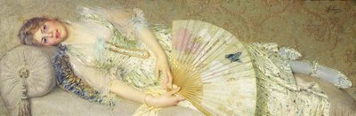 Giovane donna sdraiata su un divano da Filadelfo Simi