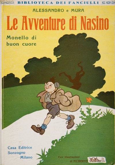 Copertina di Le Avventure di Nasino, Monello di buon cuore di Alessandro e Mura, c.1920 da Filiberto Scarpelli