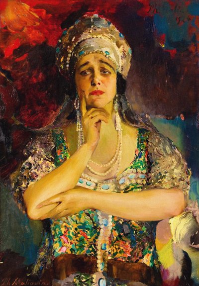 Ritratto della cantante Nadezhda Plevitskaya, 1924 da Filipp Andreevic Maljavin