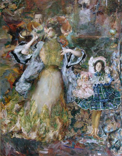 Autoritratto con Moglie e Figlia da Filipp Andreyevich Malyavin