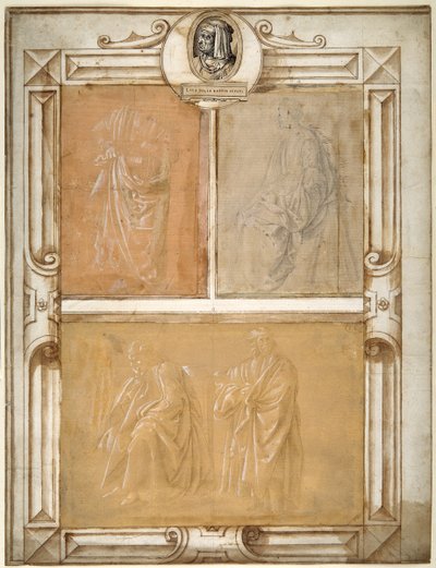 Studi di figure drappeggiate da Filippino (follower of) Lippi