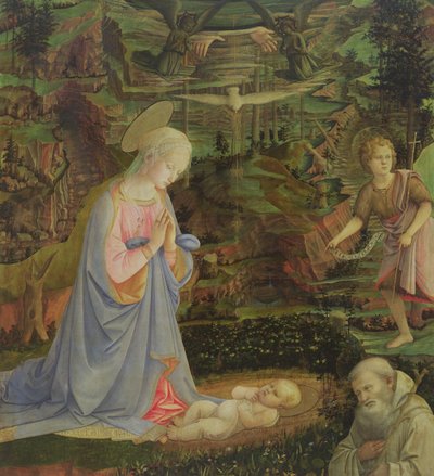 Adorazione del Bambino con il piccolo San Giovanni e San Romualdo da Filippino Lippi