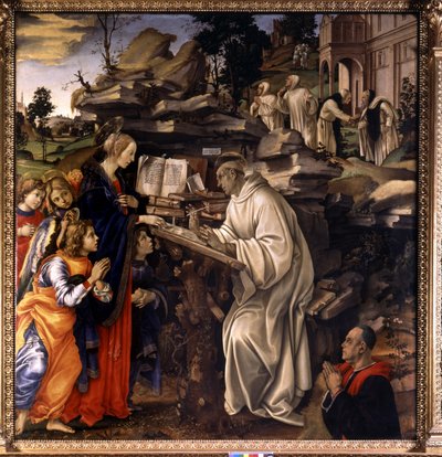 Apparizione della Vergine a San Bernardo di Chiaravalle da Filippino Lippi