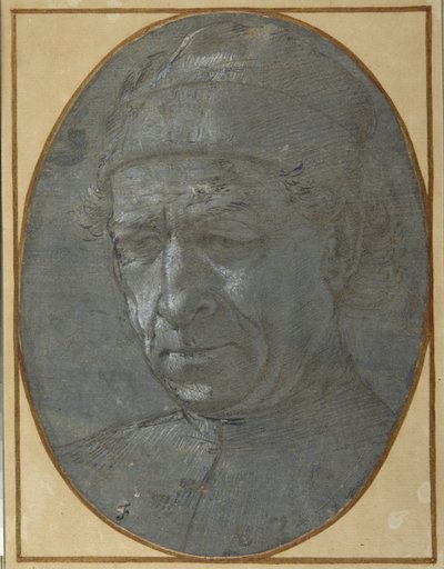 Testa di un uomo anziano con un berretto da Filippino Lippi