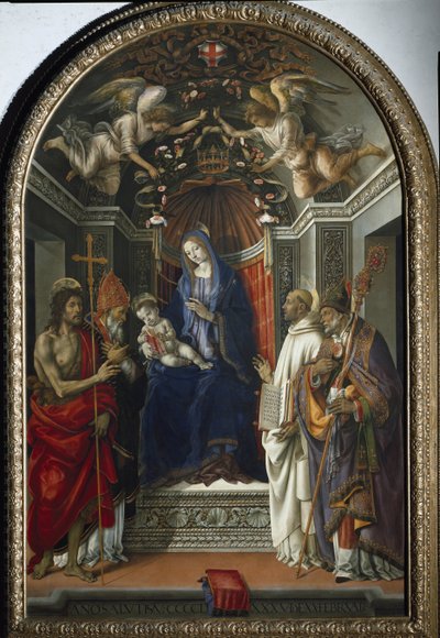 Madonna con il bambino circondata dai santi Giovanni Battista, Vittore, Bernardo di Chiaravalle e Zenobio da Filippino Lippi