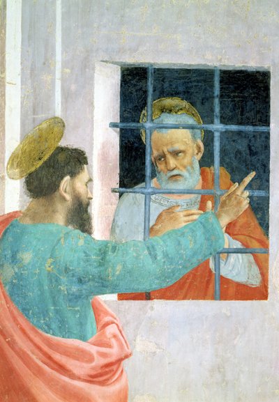 San Pietro visitato in prigione da San Paolo (dettaglio) da Filippino Lippi