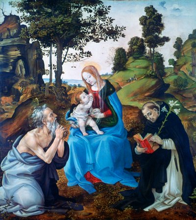 La Vergine e il Bambino con i Santi Girolamo e Domenico, c1485 da Filippino Lippi