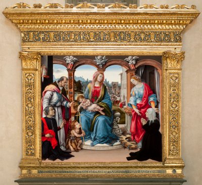 Vergine con bambino e San Giovanni Battista, San Martino e Santa Caterina d