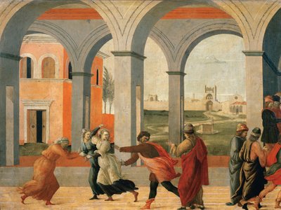 Virginia fatta prigioniera dal governatore romano Appio Claudio ... da Filippino Lippi
