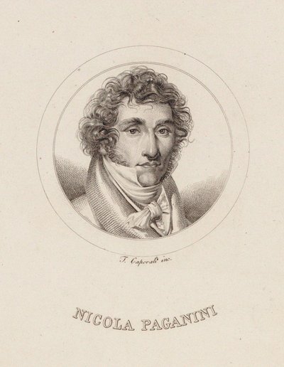 Ritratto di Niccolò Paganini 1782-1840, 1840 da Filippo Caporali