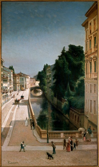 Vista del canale in via Senato a Milano da Filippo Carcano