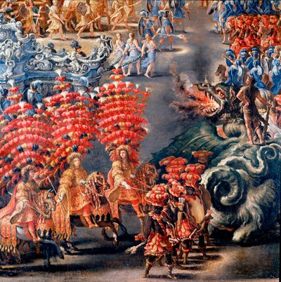 Festa a Palazzo Barberini in onore di Cristina di Svezia, il 28/02/1656 (dettaglio) da Filippo Lauri
